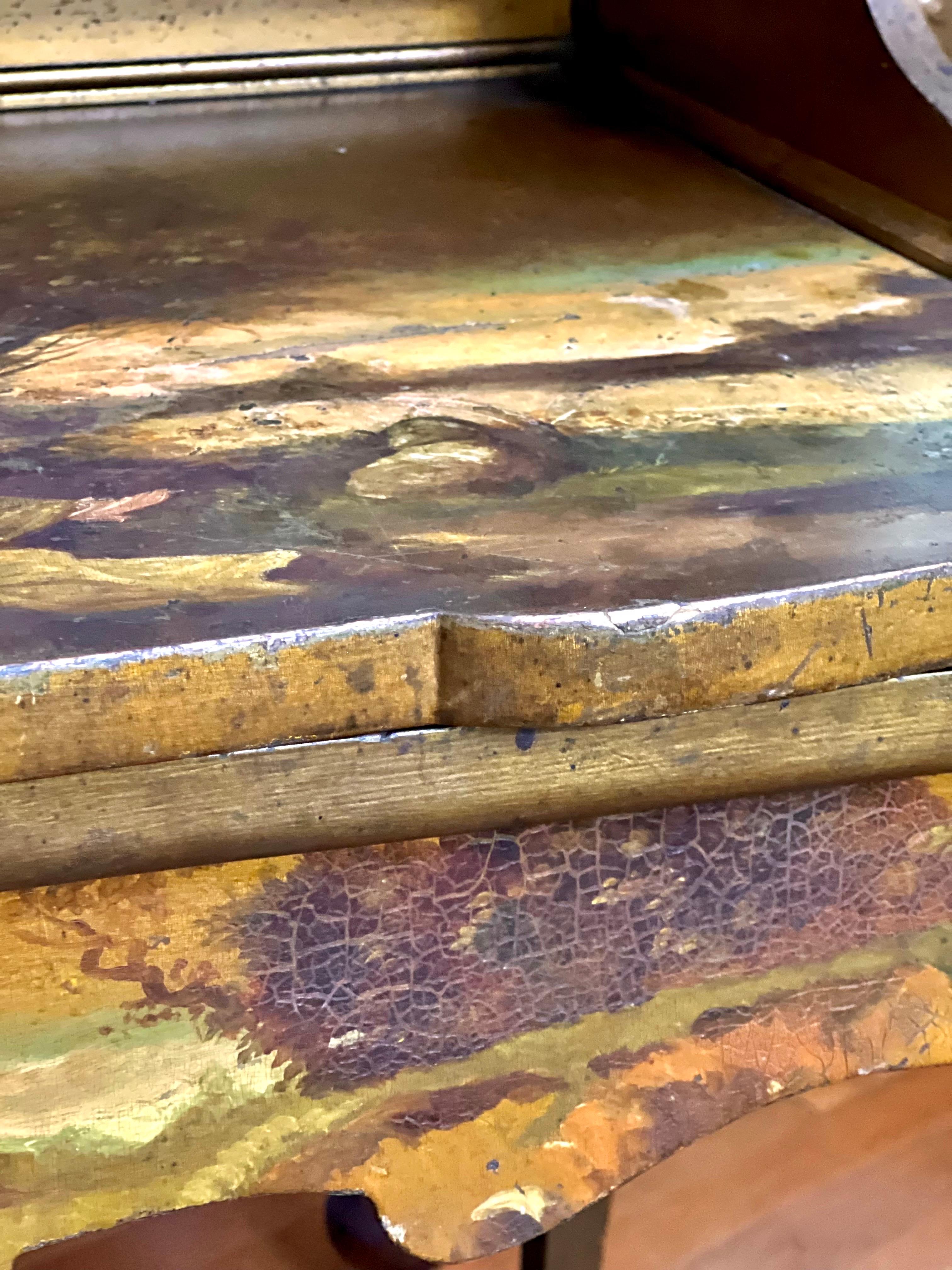 French Bonheur-Du-Jour Ladies Writing Desk, Hand-Painted, Artist Signed, c. 1880 For Sale 8