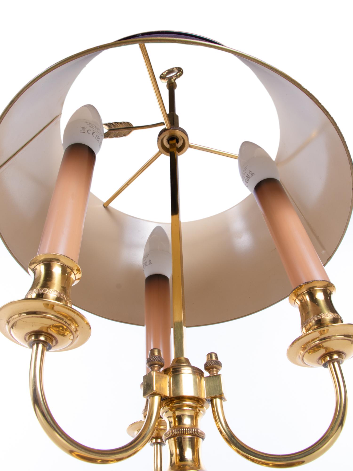 20th Century French Bonze & Tole Louis XV Style Bouillotte Lamp For Sale