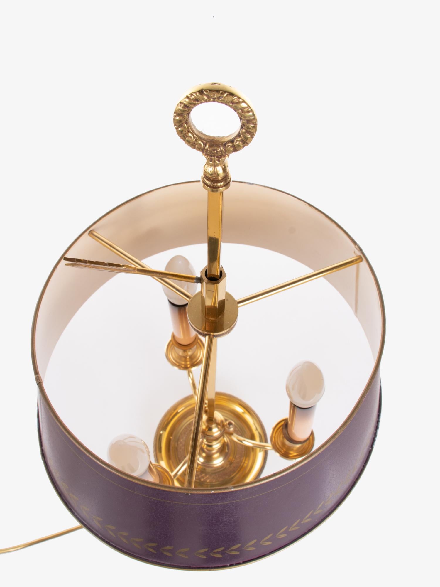 French Bonze & Tole Louis XV Style Bouillotte Lamp For Sale 2