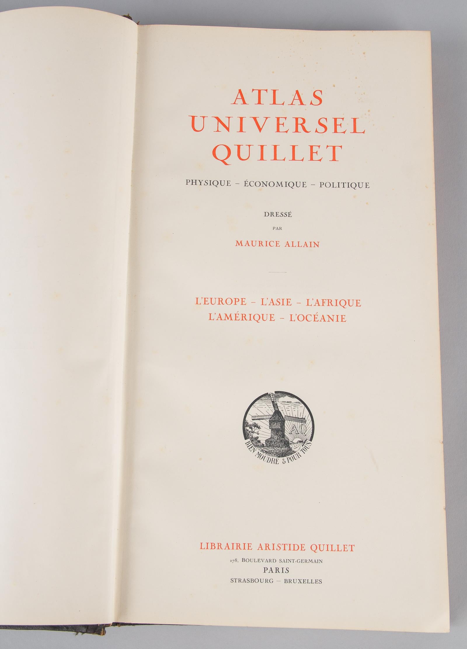 French Book, Atlas Universel Quillet, 1925 2