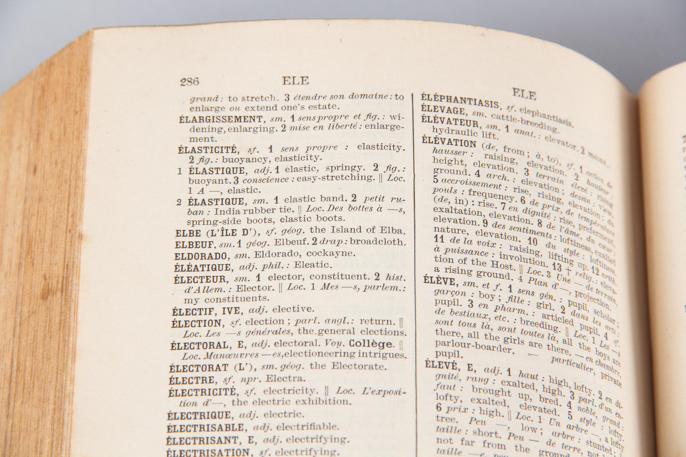 French Book-Dictionnaire Anglais-Francais by Alfred Elwall, 1901 11