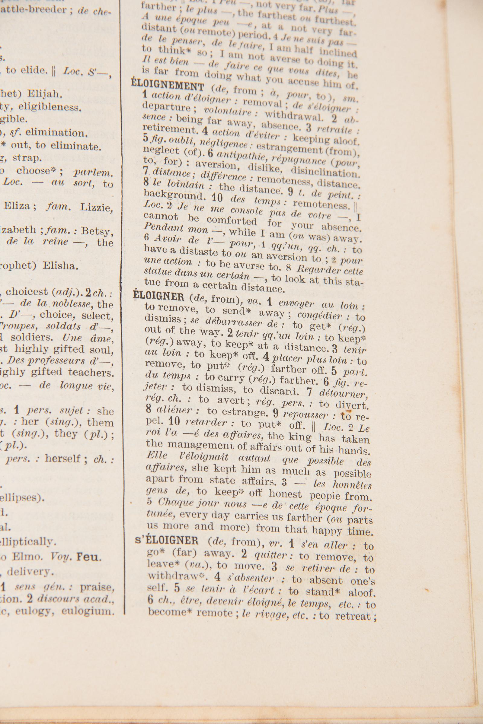 French Book-Dictionnaire Anglais-Francais by Alfred Elwall, 1901 12