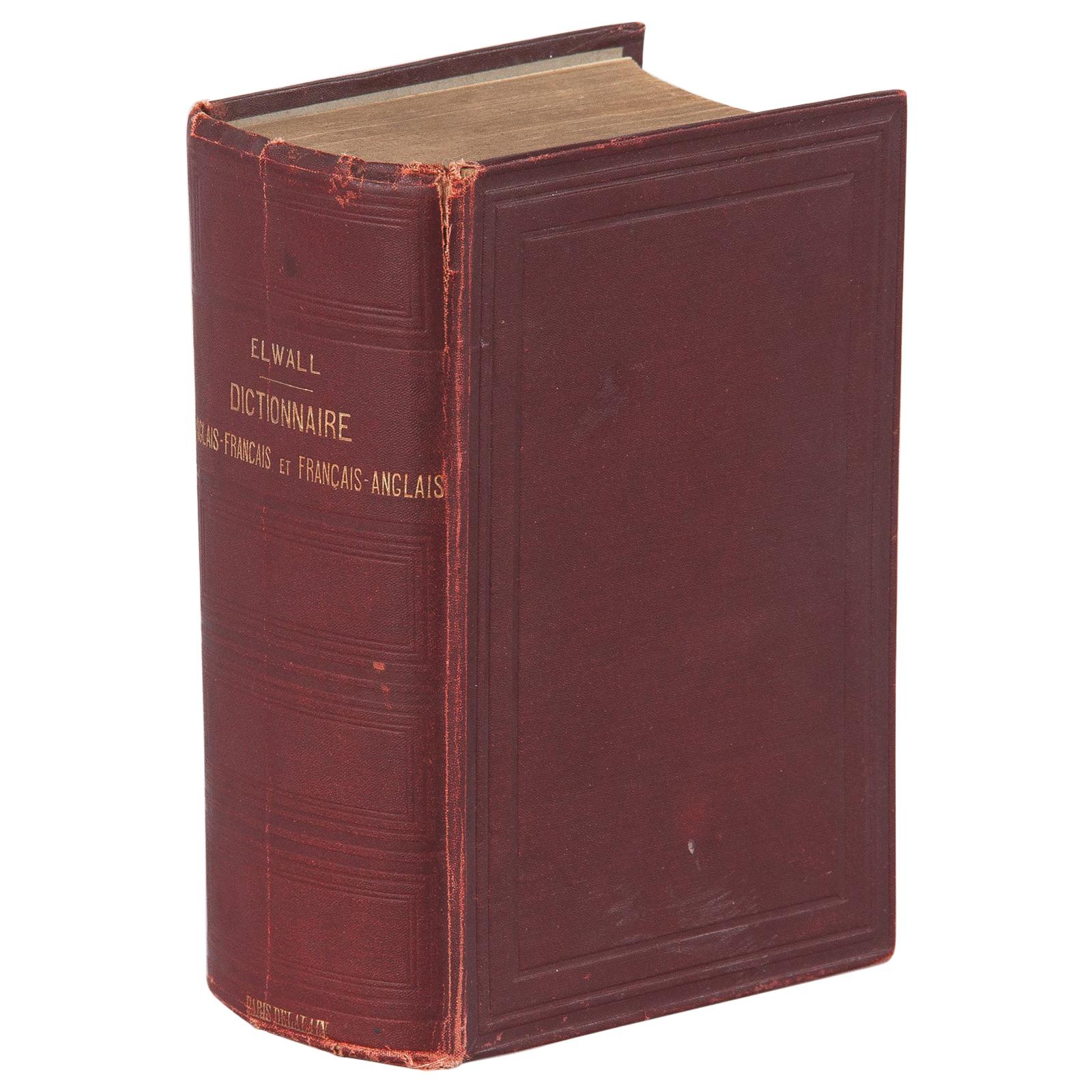 French Book-Dictionnaire Anglais-Francais by Alfred Elwall, 1901