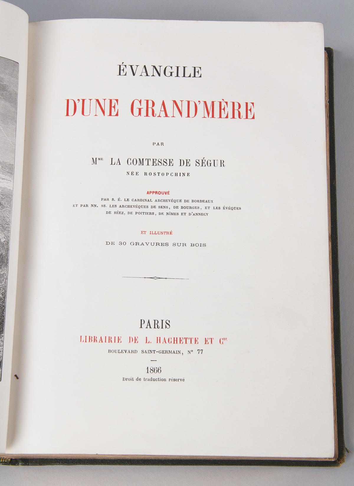 French Book Evangile d'une Grand Mere by Comtesse de Segur, 1866 2