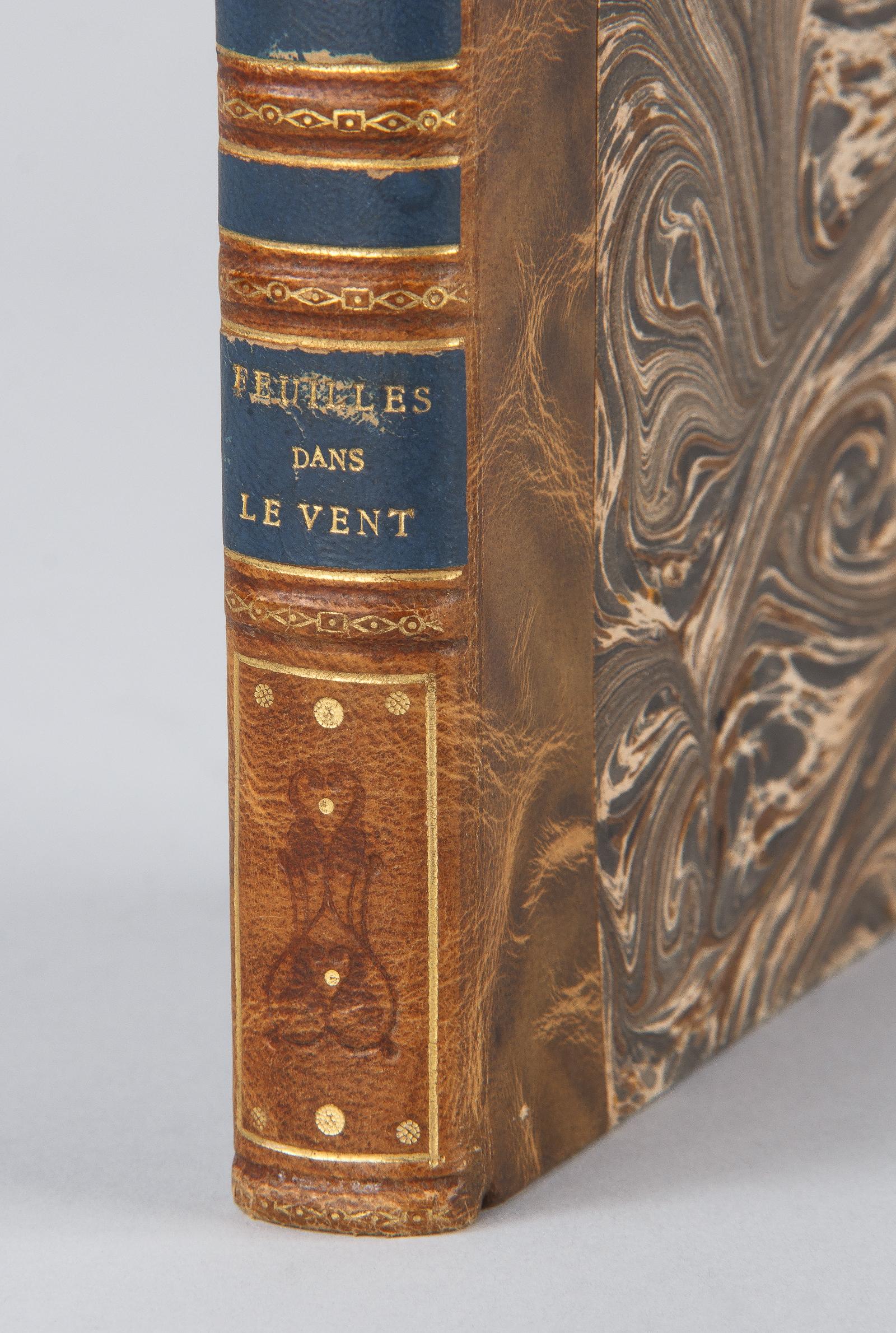 French Book, Feuilles Dans Le Vent by Francis Jammes, 1923 In Good Condition In Austin, TX