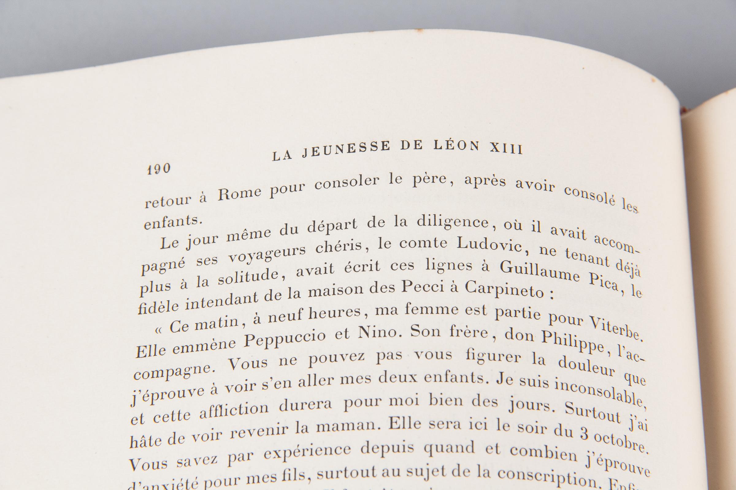 French Book, La Jeunesse de Leon XIII by Boyer d'Agen, 1896 7