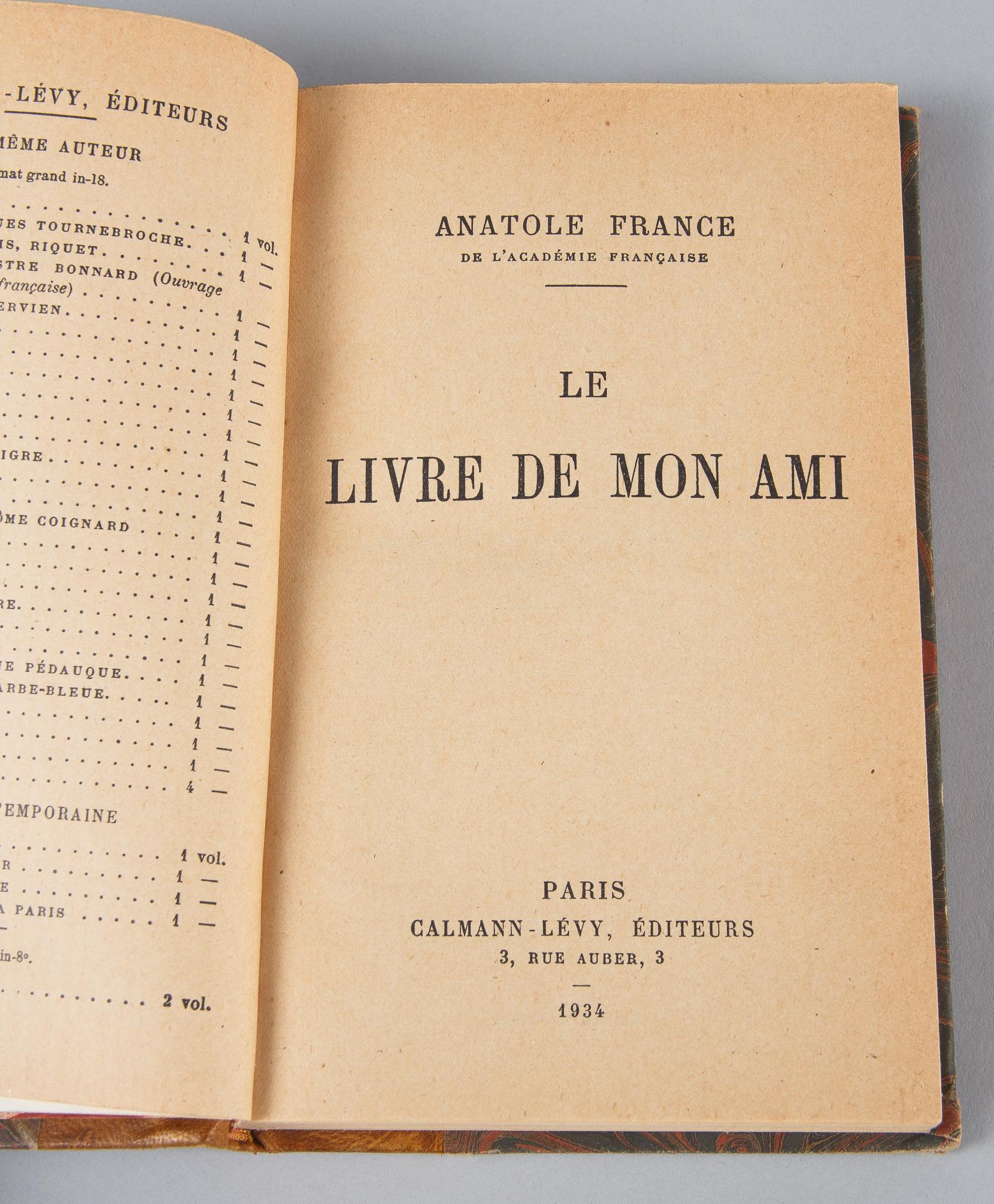 French Book, Le Livre De Mon Ami by Anatole France, 1934 3