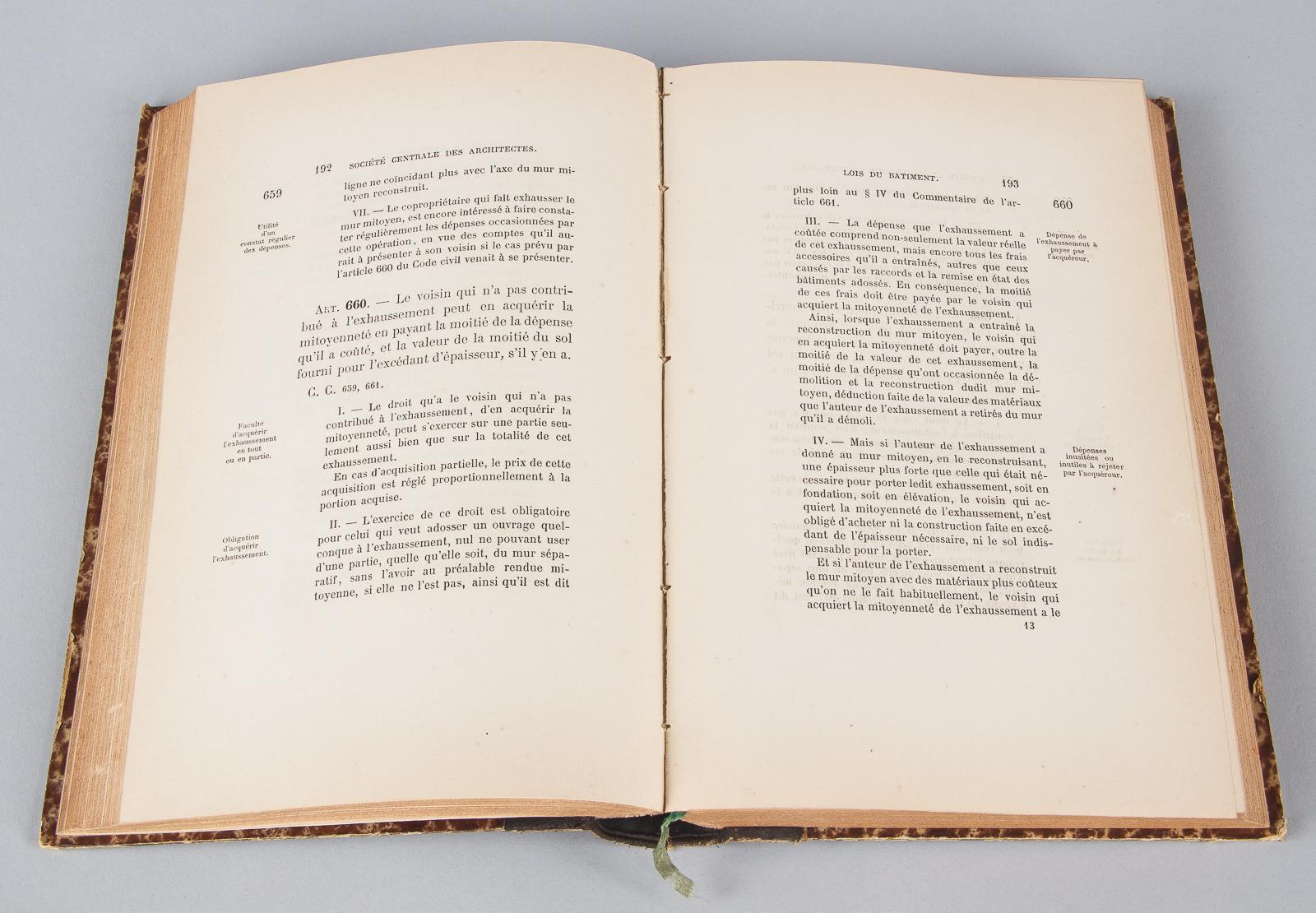 French Book, Manuel des Lois du Batiment, 1879 For Sale 10
