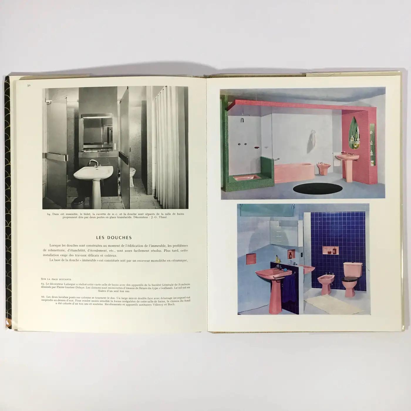 French Book on Bathroom Interiors, 'Salles de Bains et Salles D'Eau', 1965 In Good Condition For Sale In London, GB