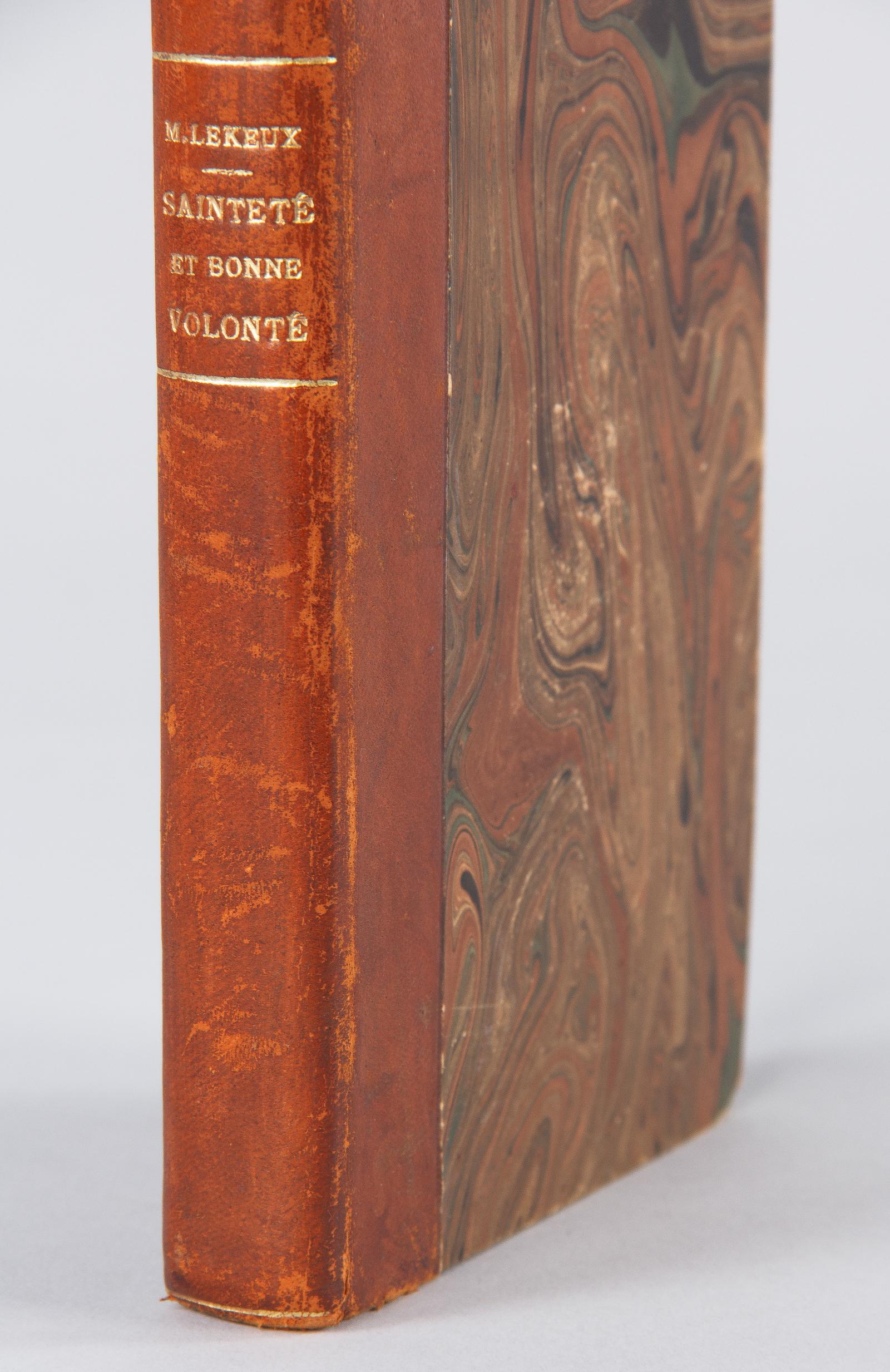 Mid-20th Century French Book Saintete et Bonne Volonte by P. Martial Lekeux, 1936