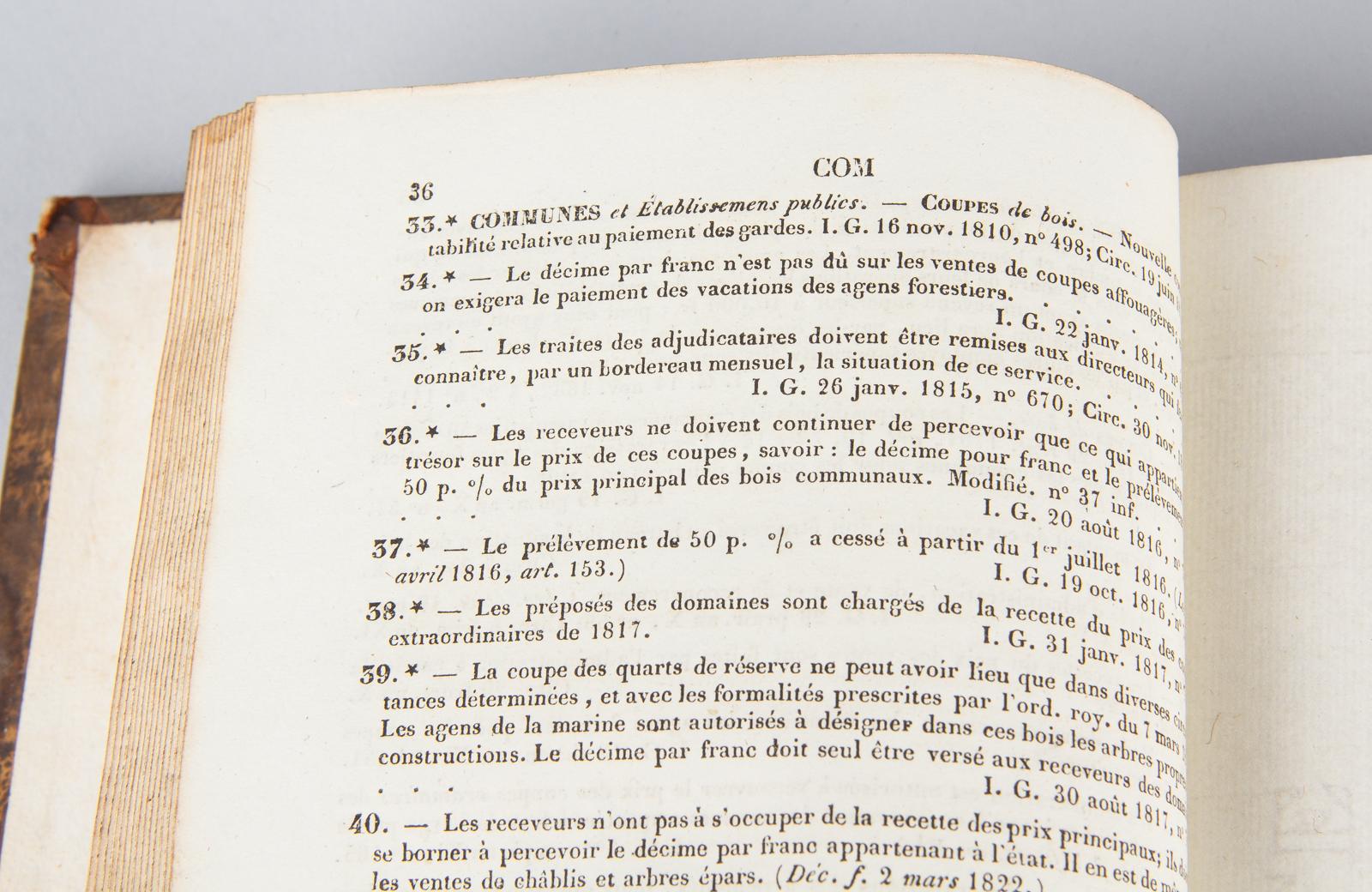 French Book Table Alphabetique Des Instructions, Manutention, 1835 For Sale 3