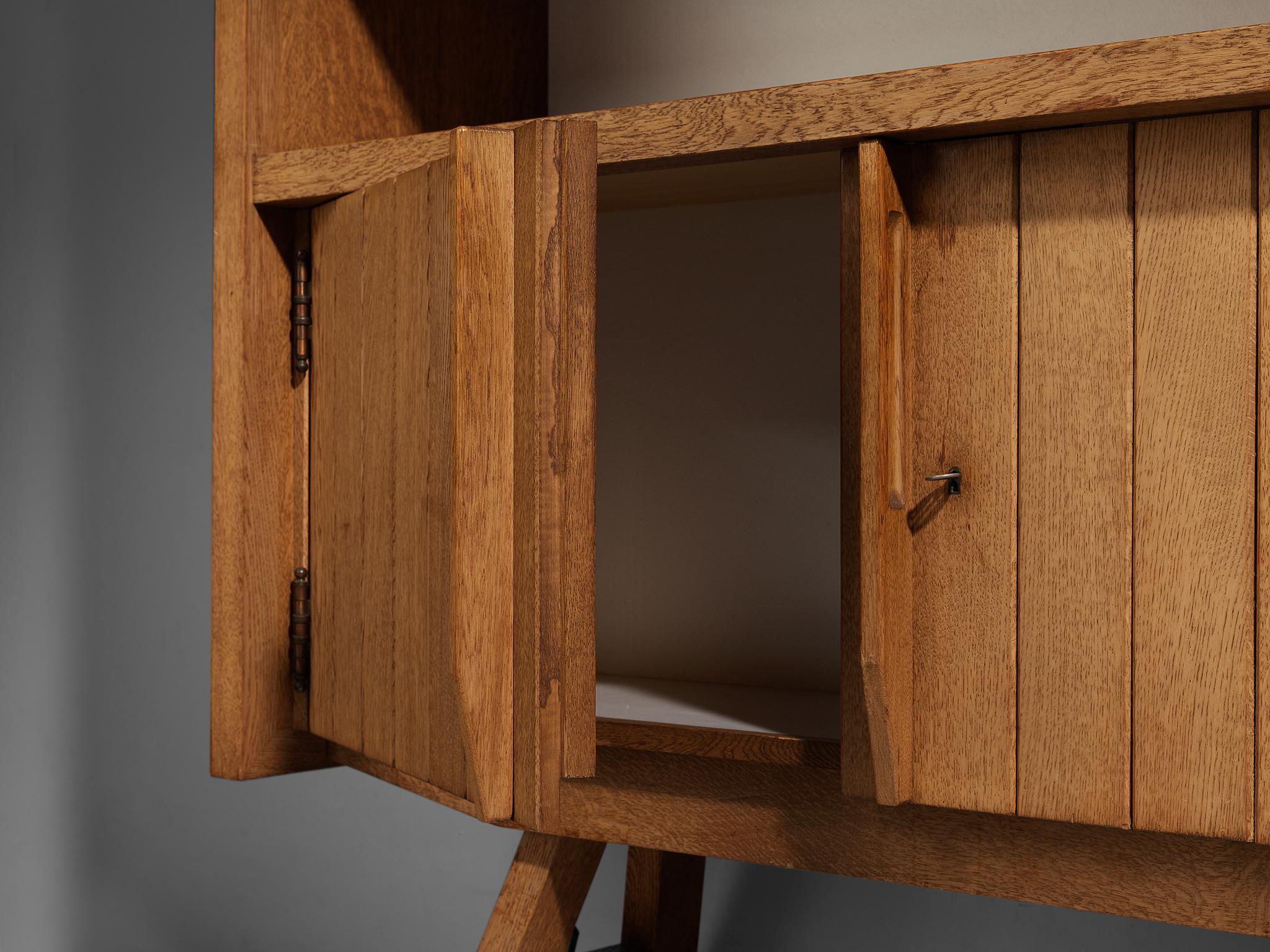 Mid-20th Century French Bookcase in Solid Oak  For Sale