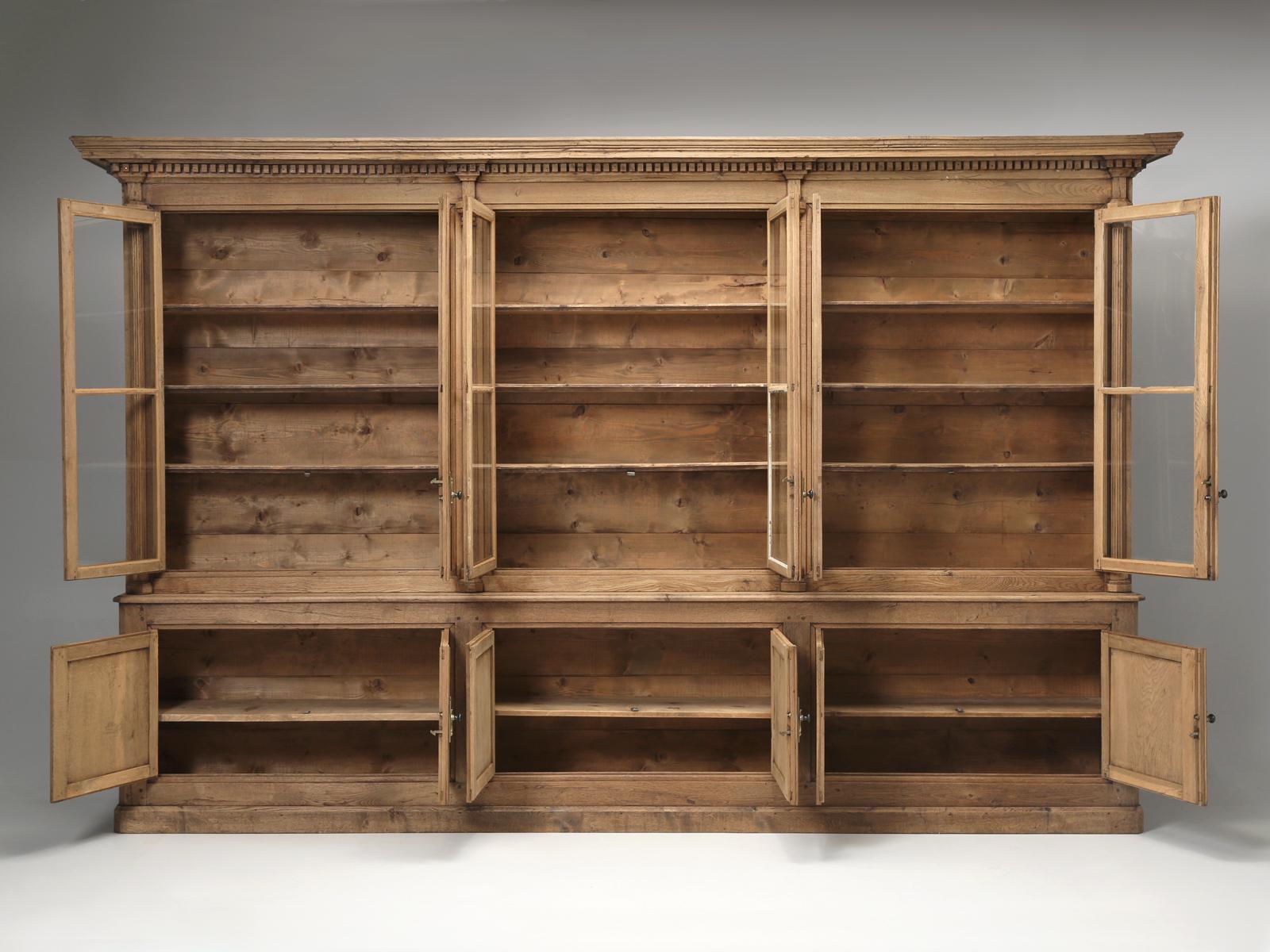 French Bookcase Mid-1800's in Exceptional Unrestored Condition Weathered Oak 10
