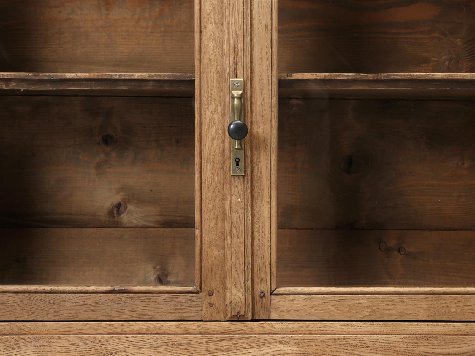 Country French Bookcase Mid-1800's in Exceptional Unrestored Condition Weathered Oak