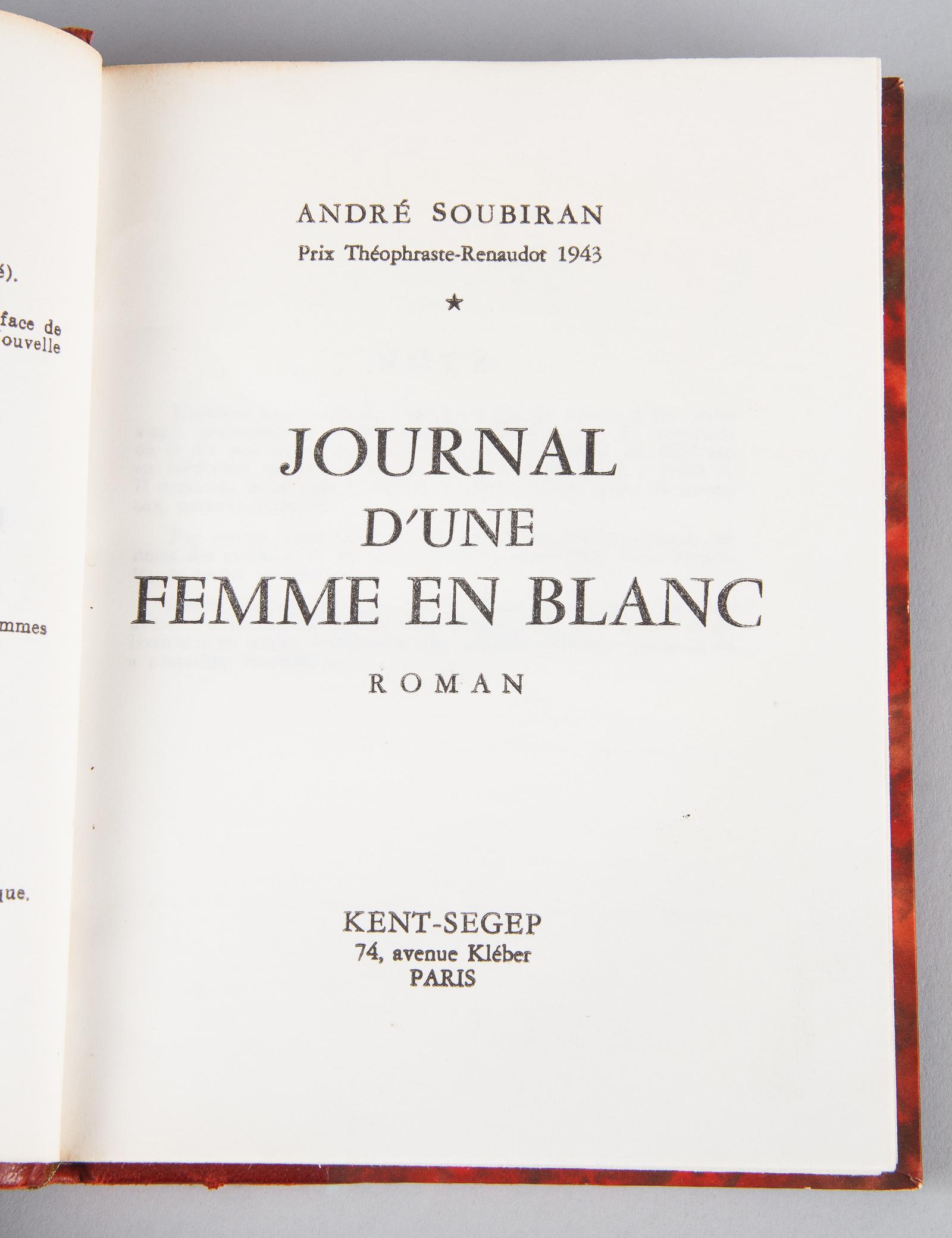 French Books, Journal d'Une Femme en Blanc by Andre Soubiran, 1964 6
