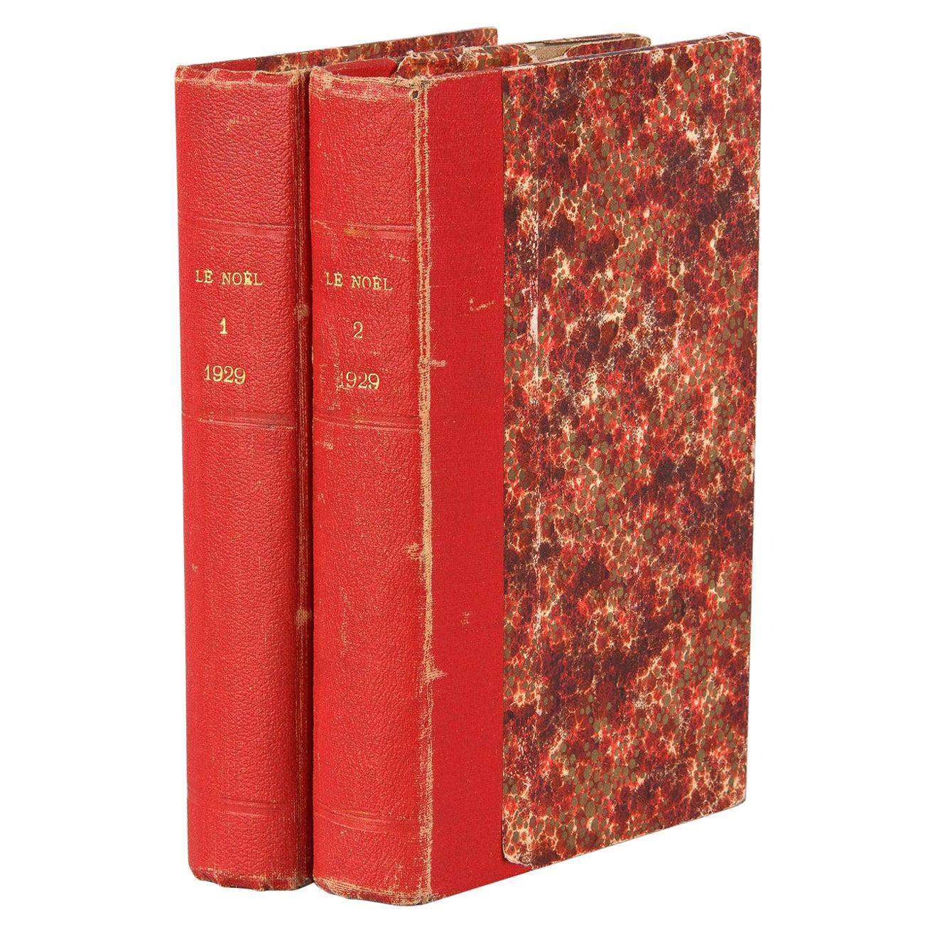 French Books, Le Noel, Two Volume Set, 1929 For Sale