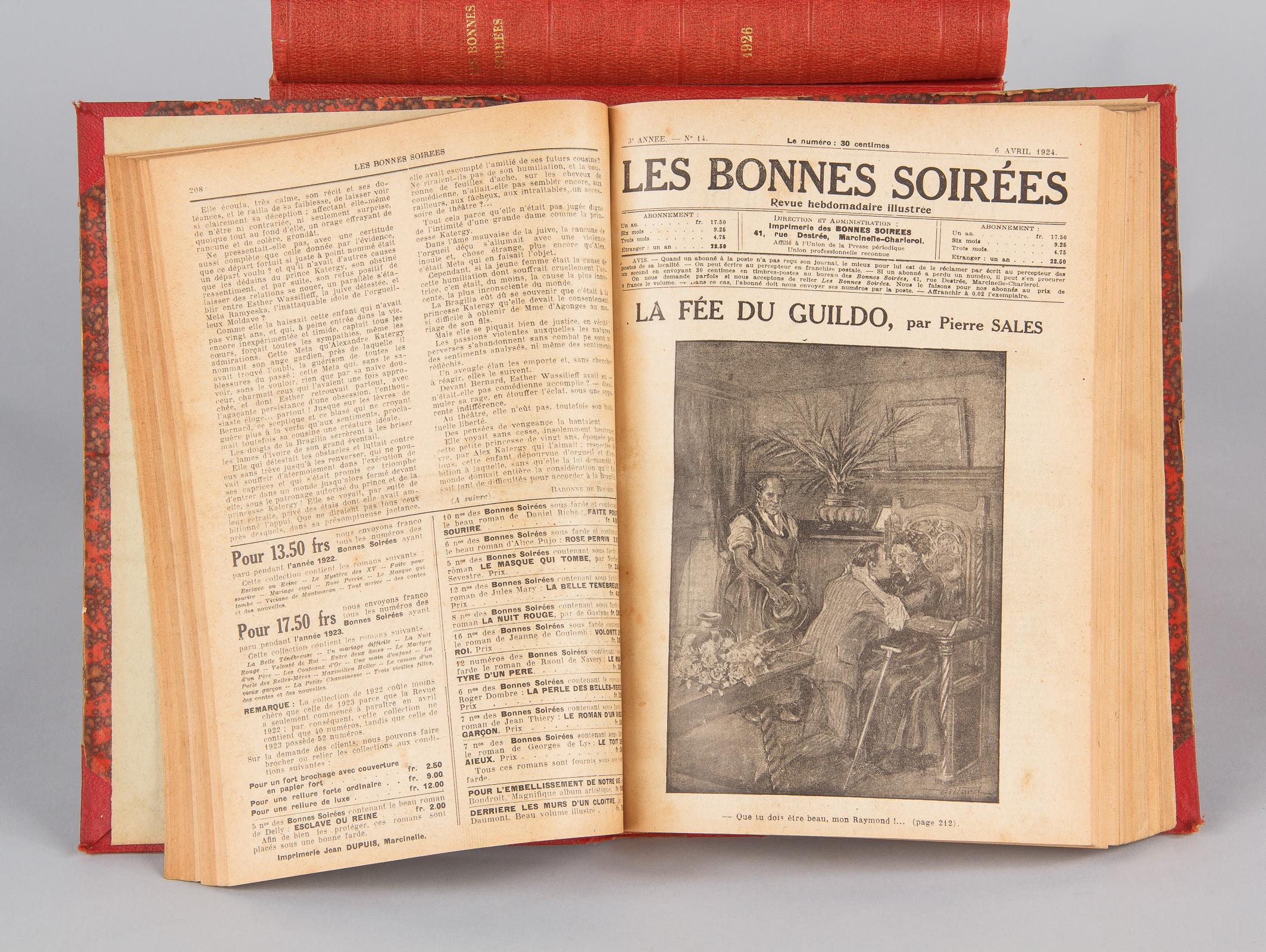 20th Century Hard Bound Books-Les Bonnes Soirees, Belgium, 1924-1933 For Sale
