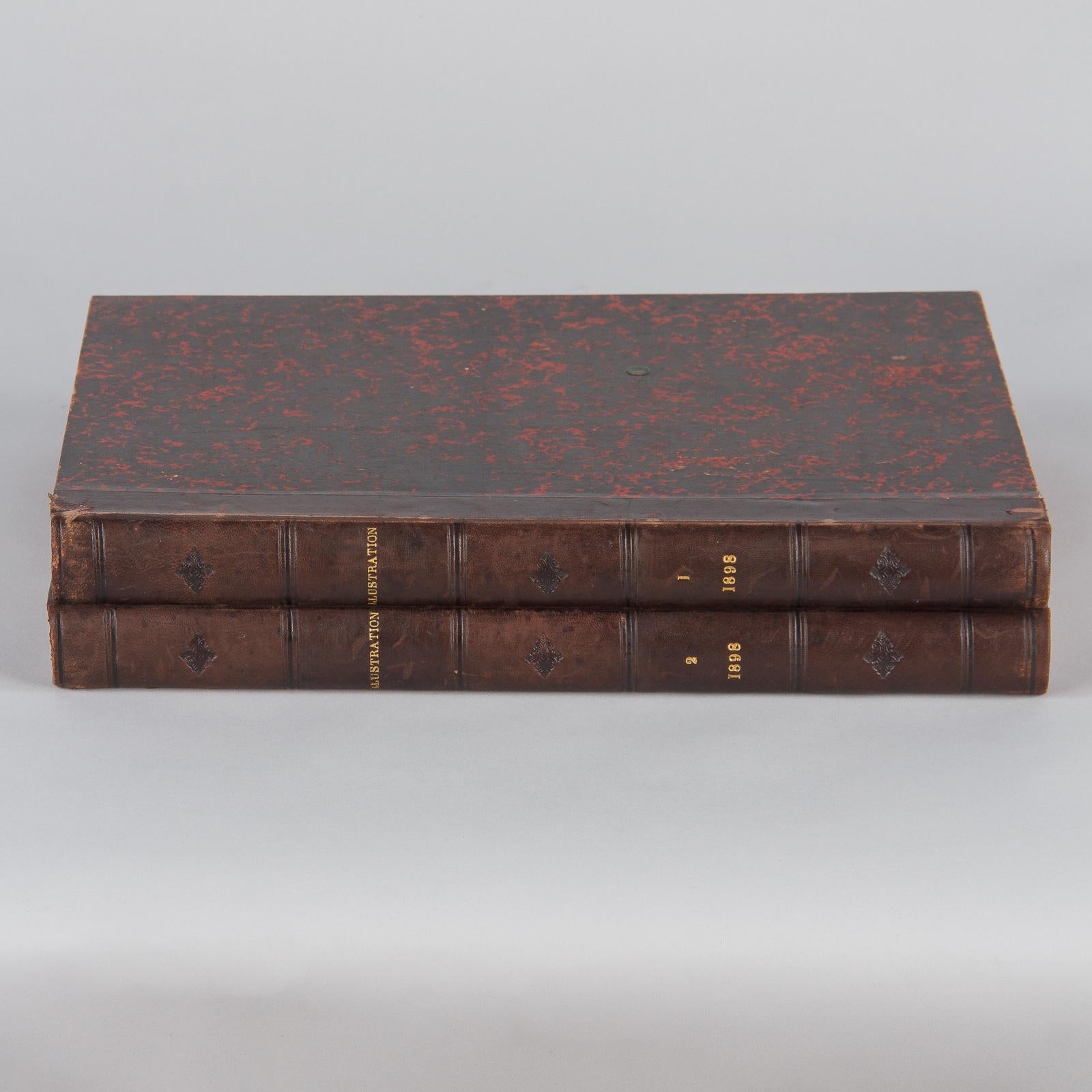 French Books L'Illustration, 2 Volumes, 1898 In Good Condition For Sale In Austin, TX