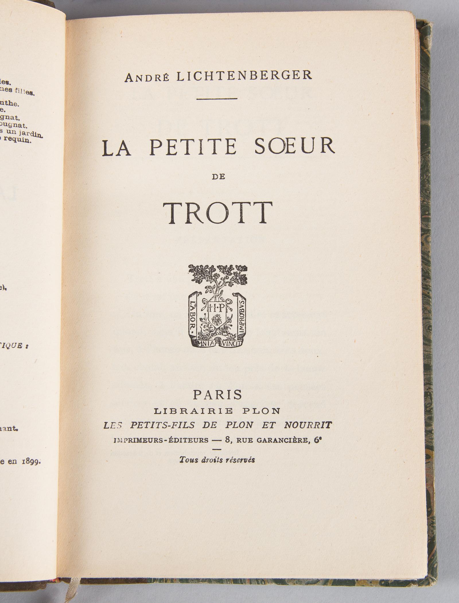 French Books-Mon Petit Trott, Two Volume Set by Andre Lichtenberger, 1899 4
