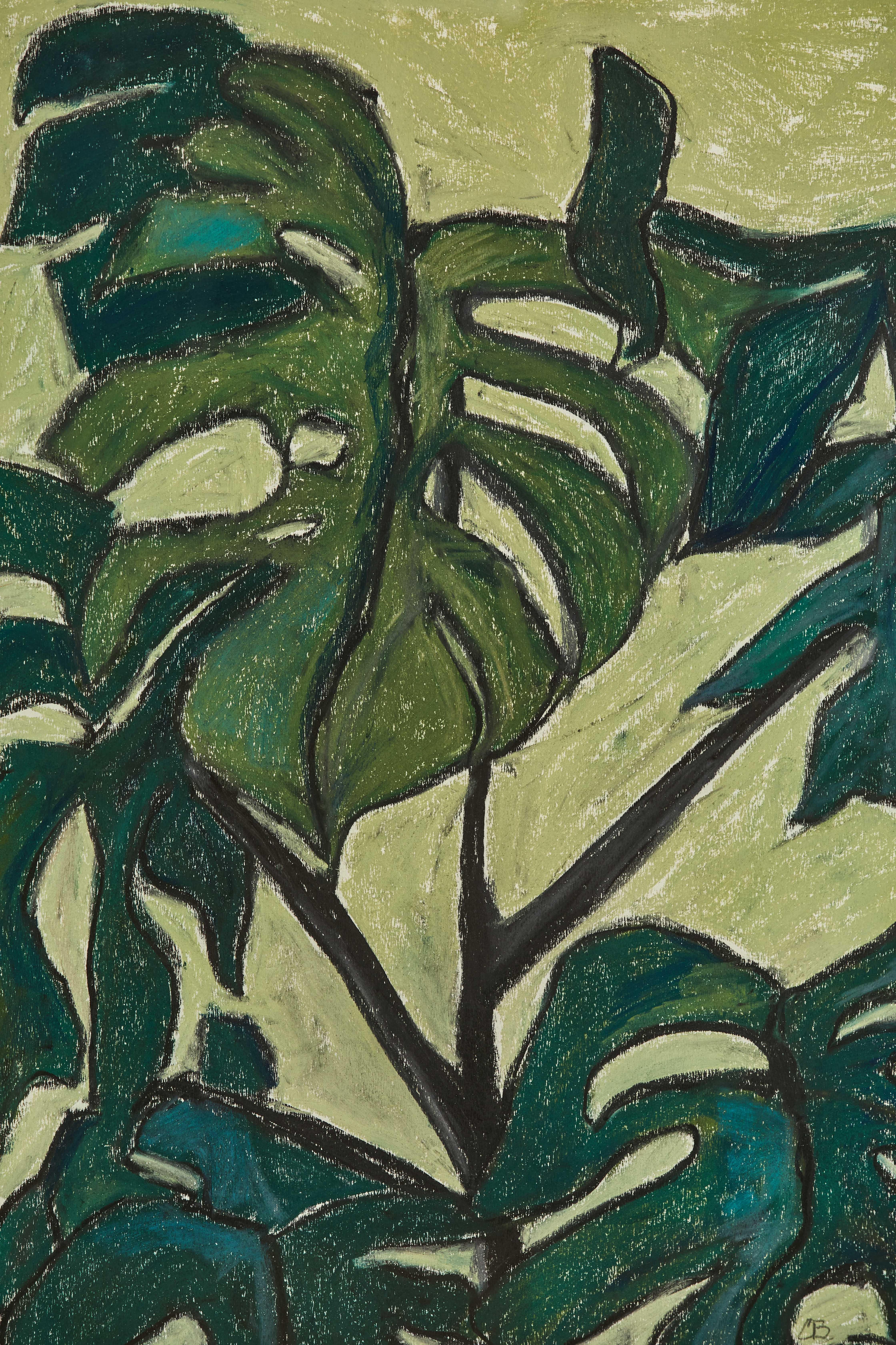 Contemporary French Botanical Drawing on Paper by Caroline Beauzon