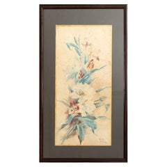 French Botanical Watercolor, 1909, 20th Century