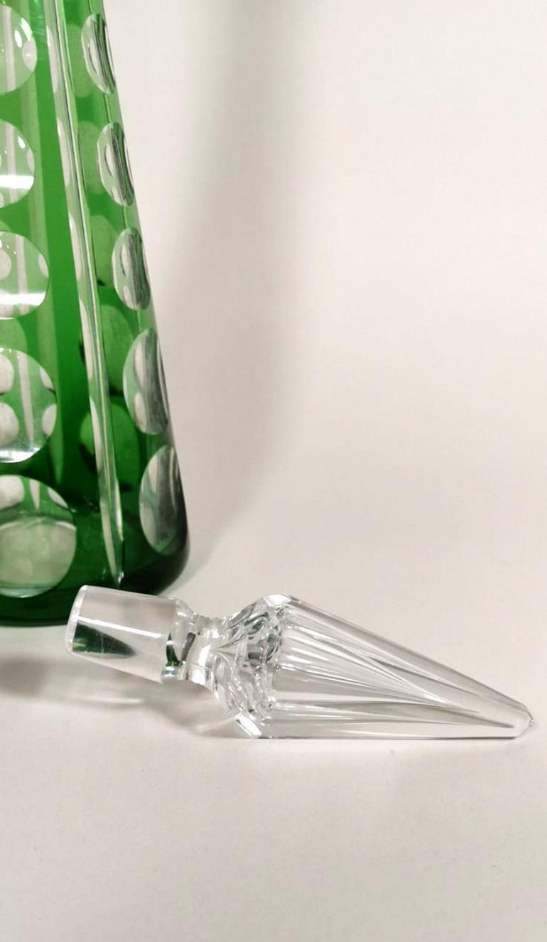 20th Century  Green Crystal French Decanter  1905-1910 7