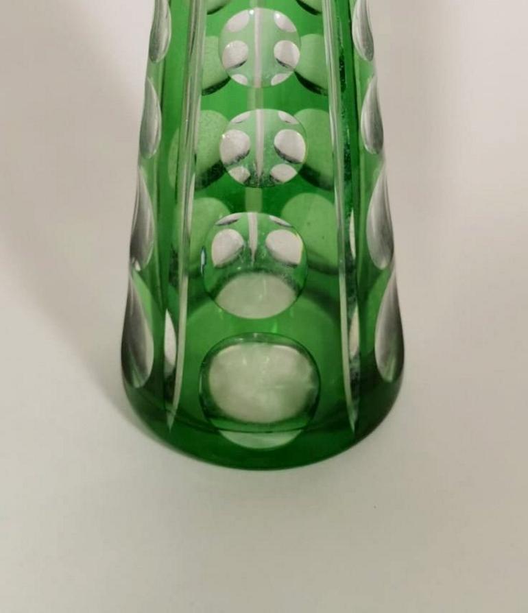 20th Century  Green Crystal French Decanter  1905-1910 1