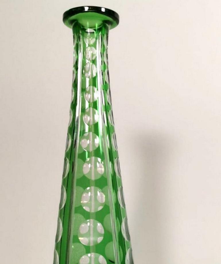 20th Century  Green Crystal French Decanter  1905-1910 3