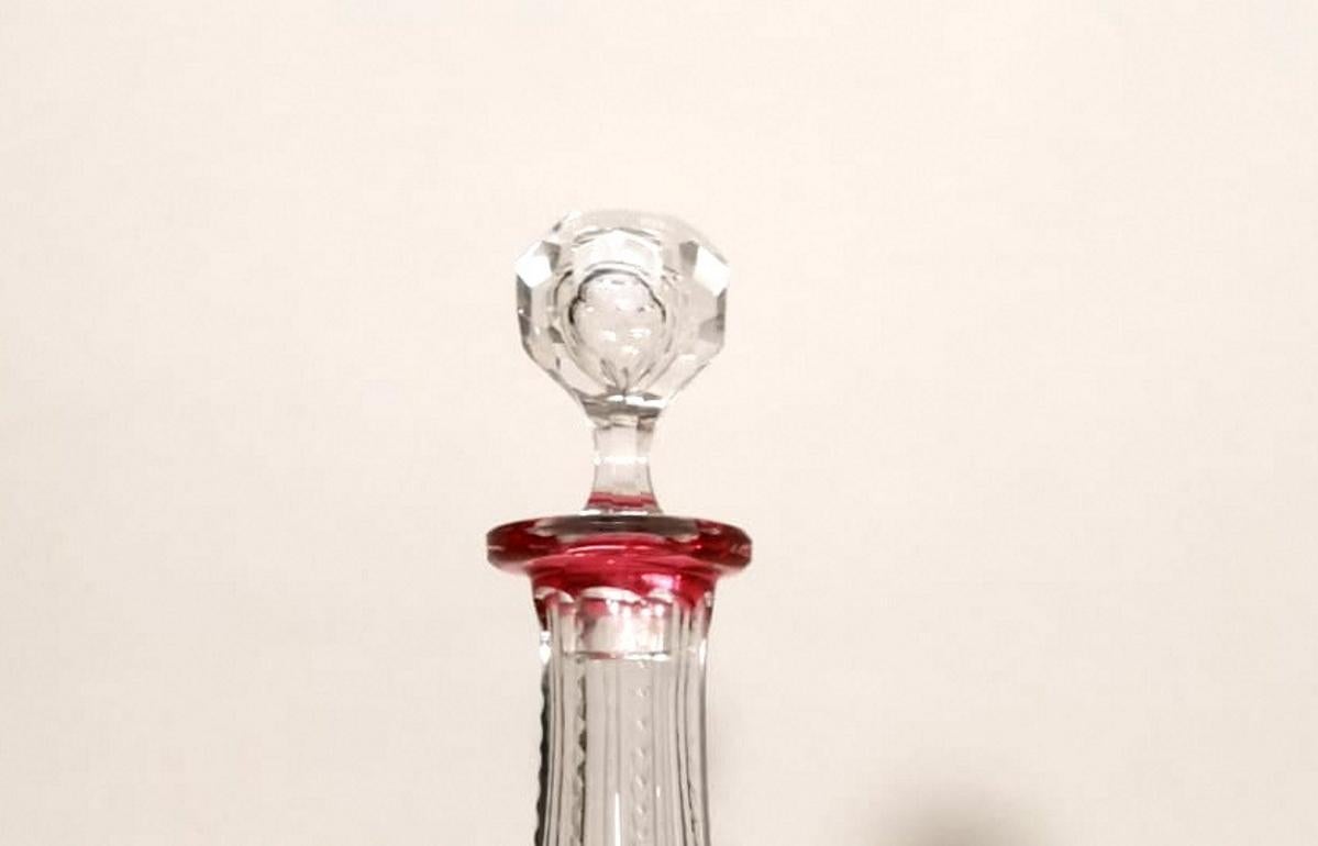 20th Century French Red Crystal hand Cut Bottle , 1905-1910 5