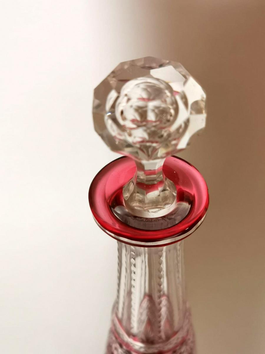 20th Century French Red Crystal hand Cut Bottle , 1905-1910 7