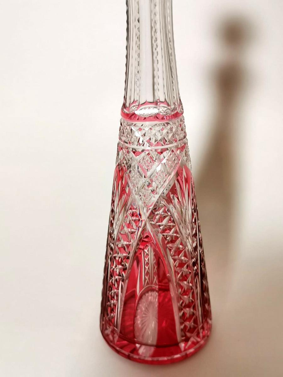 20th Century French Red Crystal hand Cut Bottle , 1905-1910 In Good Condition In Prato, Tuscany