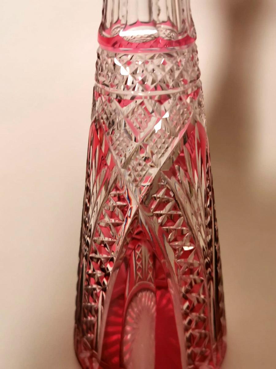 20th Century French Red Crystal hand Cut Bottle , 1905-1910 2