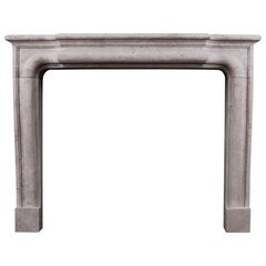 French Boudin Fireplace in Light Travertine Stone