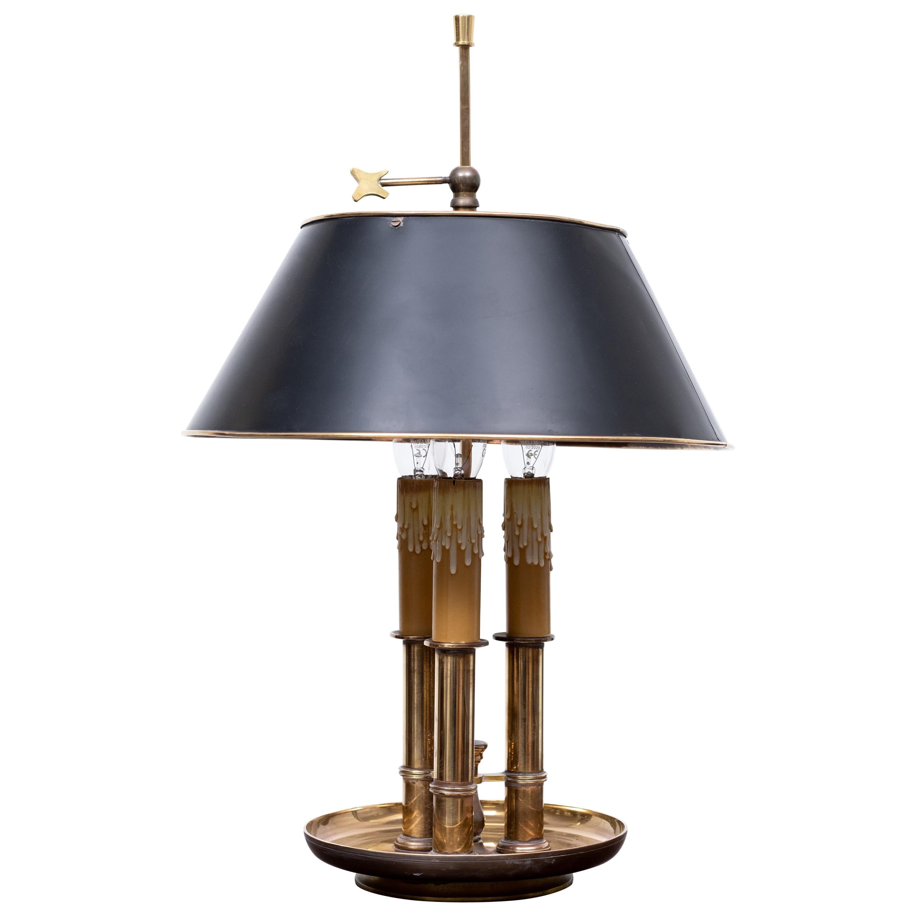 French Bouillotte Brass Three -Light Table Lamp