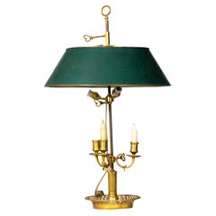 French Bouillotte Bronze Three Lights Table Lamp, 19th Century