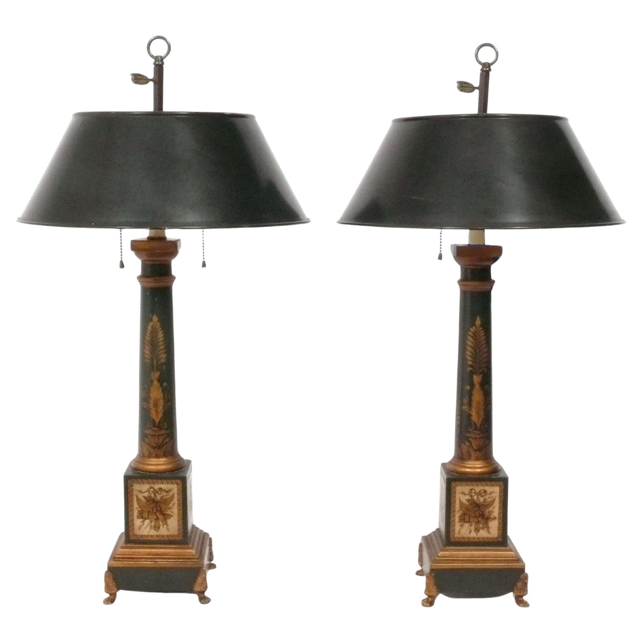 Lampes Bouillotte Françaises Décoration Peinte à la Main Câblée