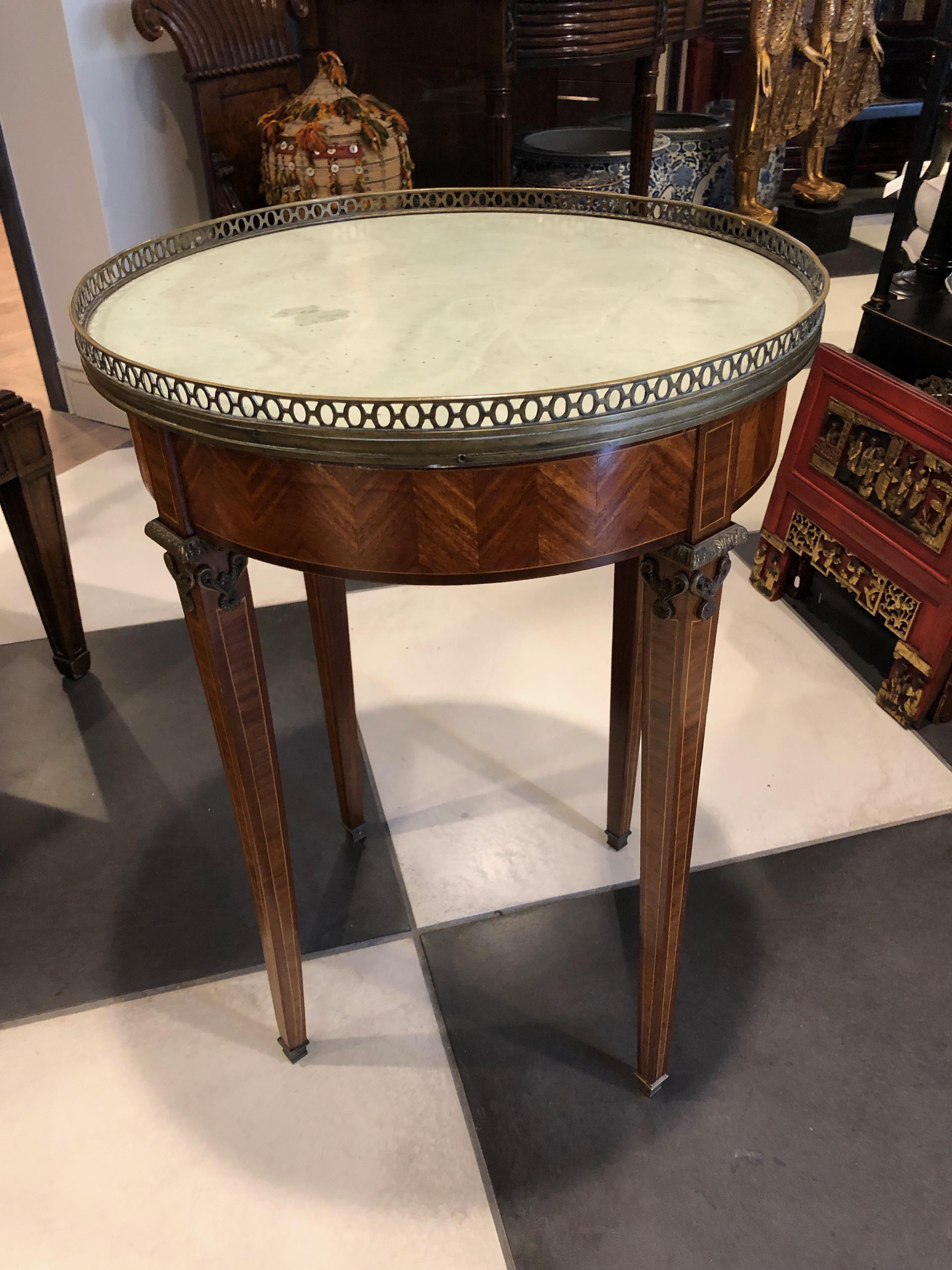 Hand-Crafted French Bouillotte Side Table