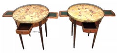 FRENCH BOUILLOTTE TABLES WITH BRECHE D'ALEP MARBLE TOPS Pair