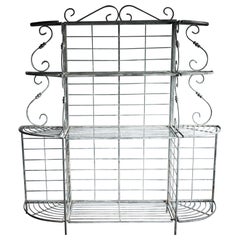 Antique French Boulangerie Folding Steel Rack