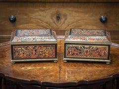 Scatole Boulle francesi a coppia contrapposta Napoleone III