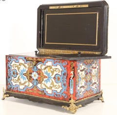 French Boulle, Brass and Tortoiseshell Tea Caddy, 19th Century