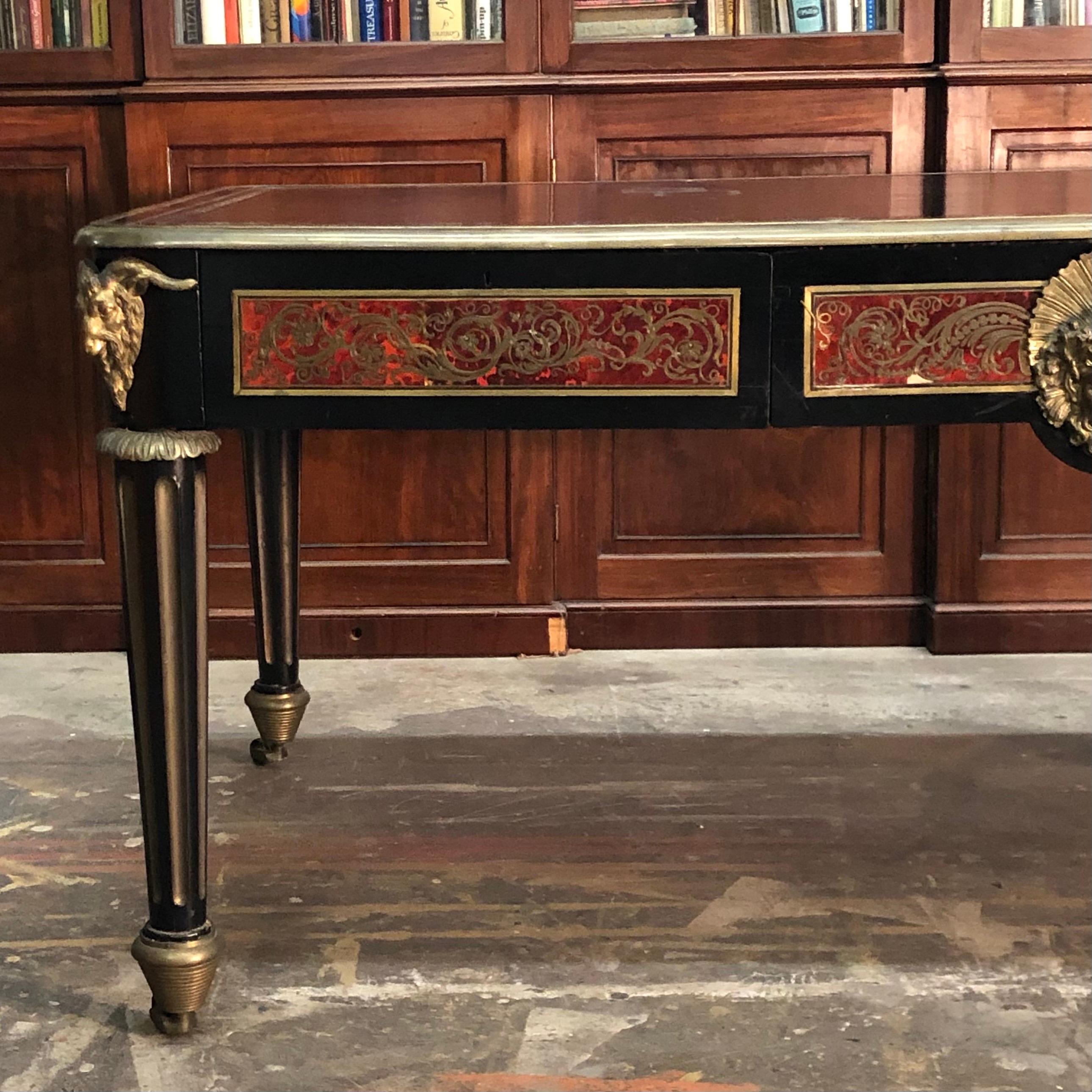 Français Assiette de bureau boulle française  / Table de bibliothèque, fin du XVIIIe siècle en vente