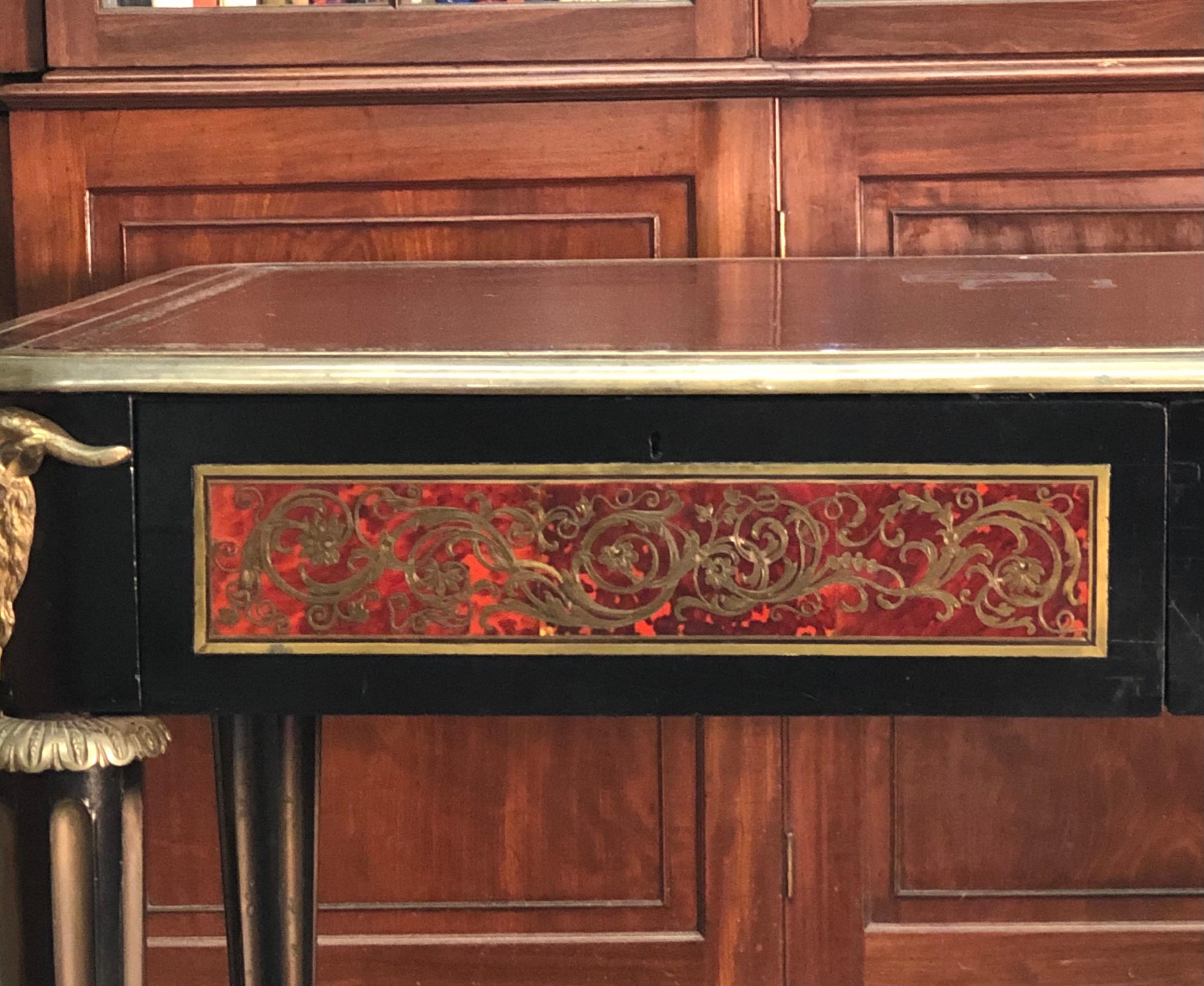Ébénisé Assiette de bureau boulle française  / Table de bibliothèque, fin du XVIIIe siècle en vente