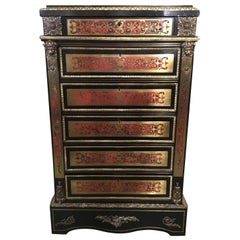 French Boulle Chest, 19th Century of Exceptional Quality with Tortoise Shell