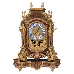 Antique French Boulle Clock After Andres Boulle, Regence Style by Denis Millard A Paris