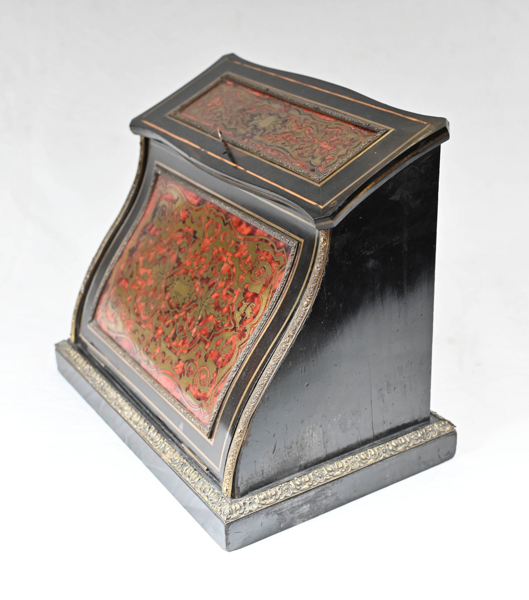 Late 19th Century French Boulle Desk Companion Letter Box Inlay For Sale