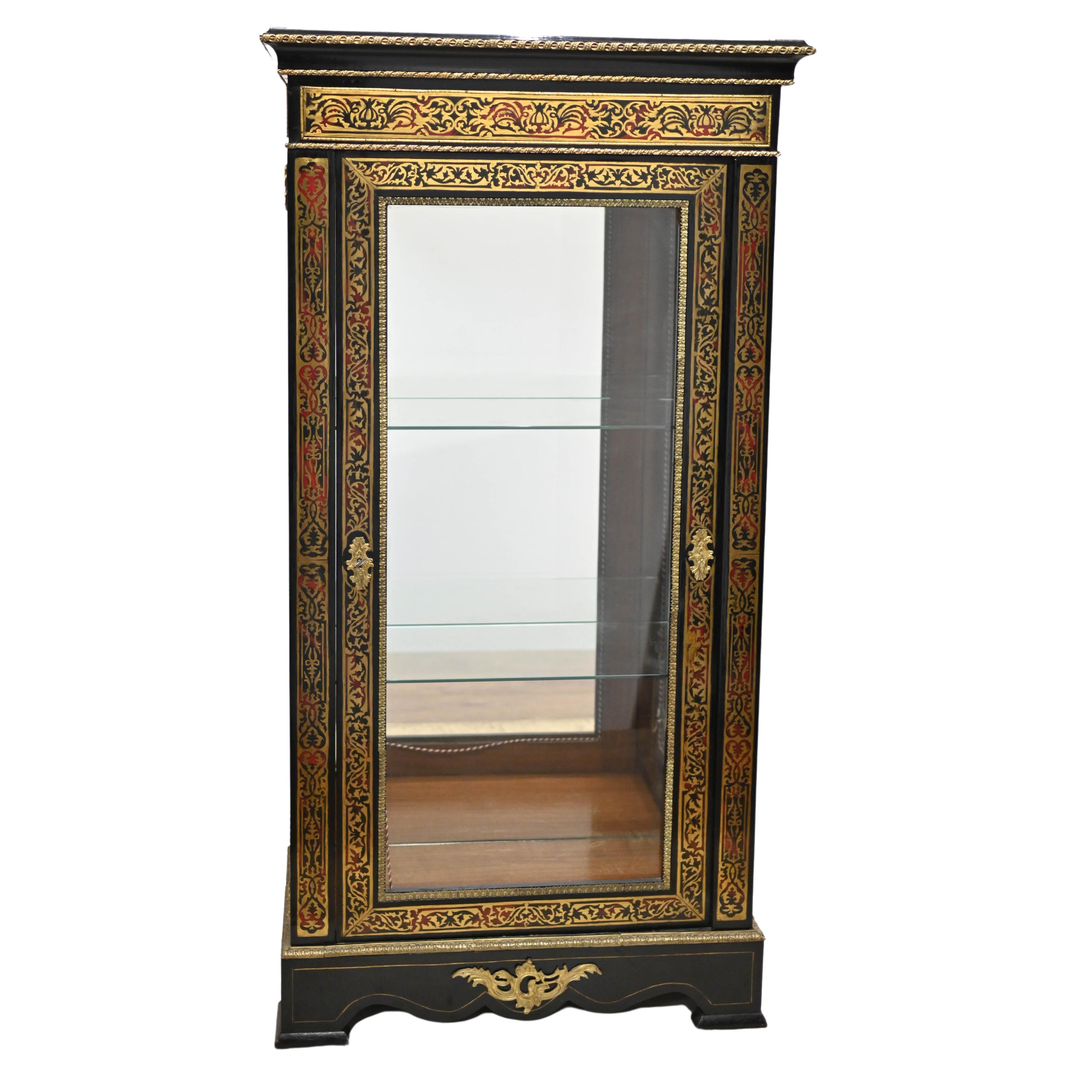 French Boulle Display Cabinet Bijouterie Inlay For Sale