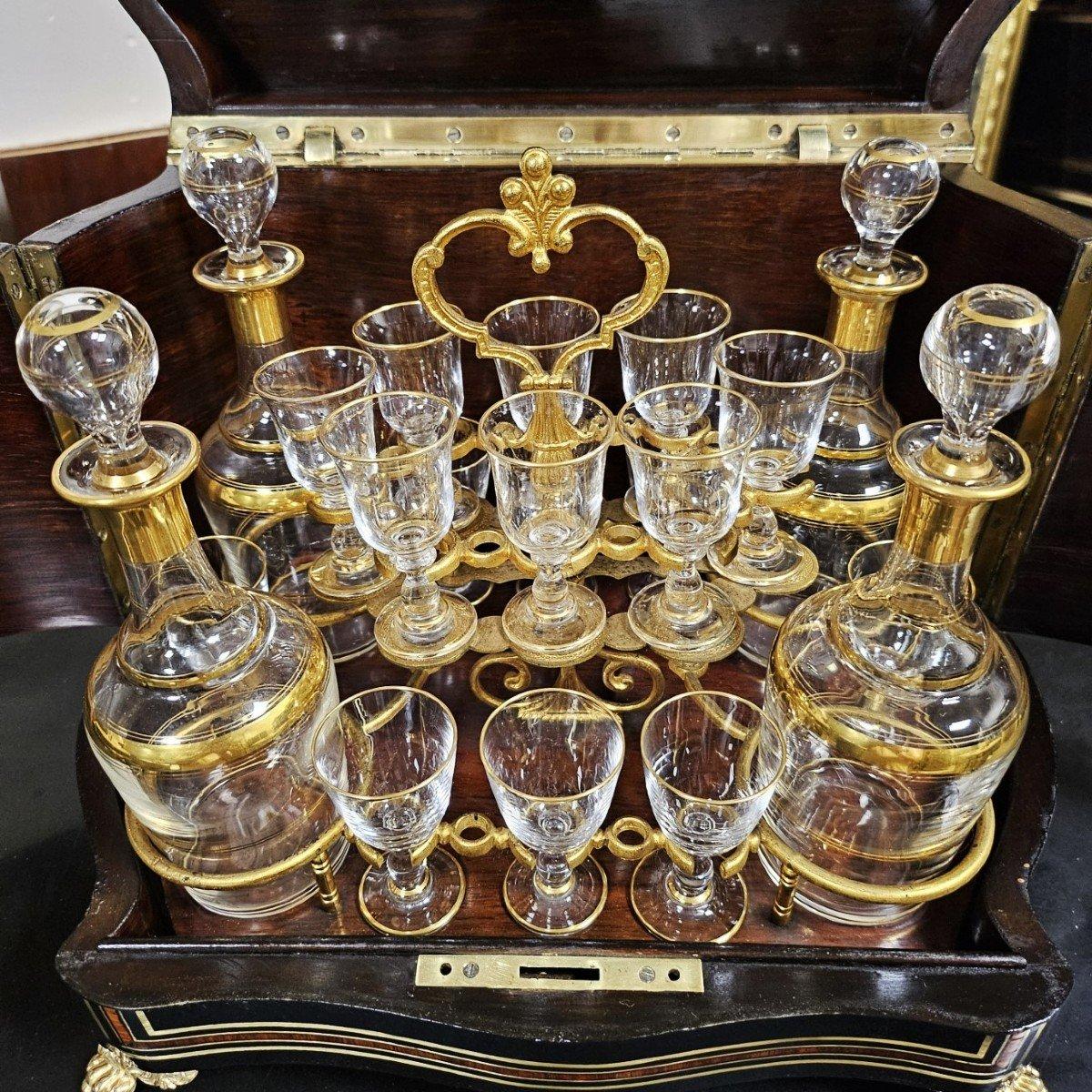 Mid-19th Century French Boulle style Dry Bar Liquor Cabinet Cellaret