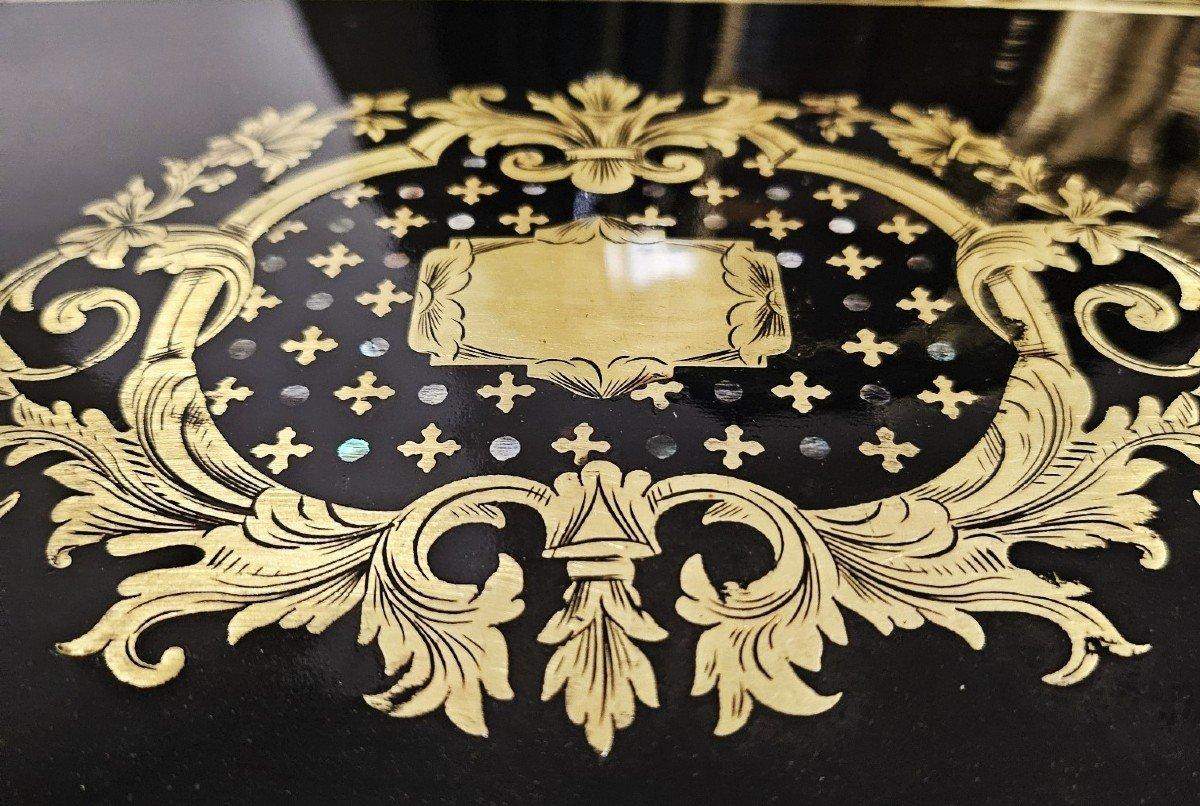 French Boulle style Dry Bar Liquor Cabinet Cellaret 1
