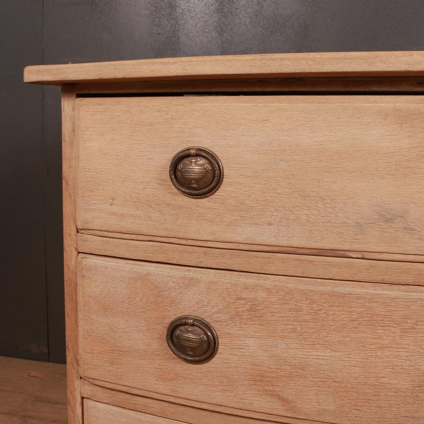 Bleached French Bow Front Oak Commode